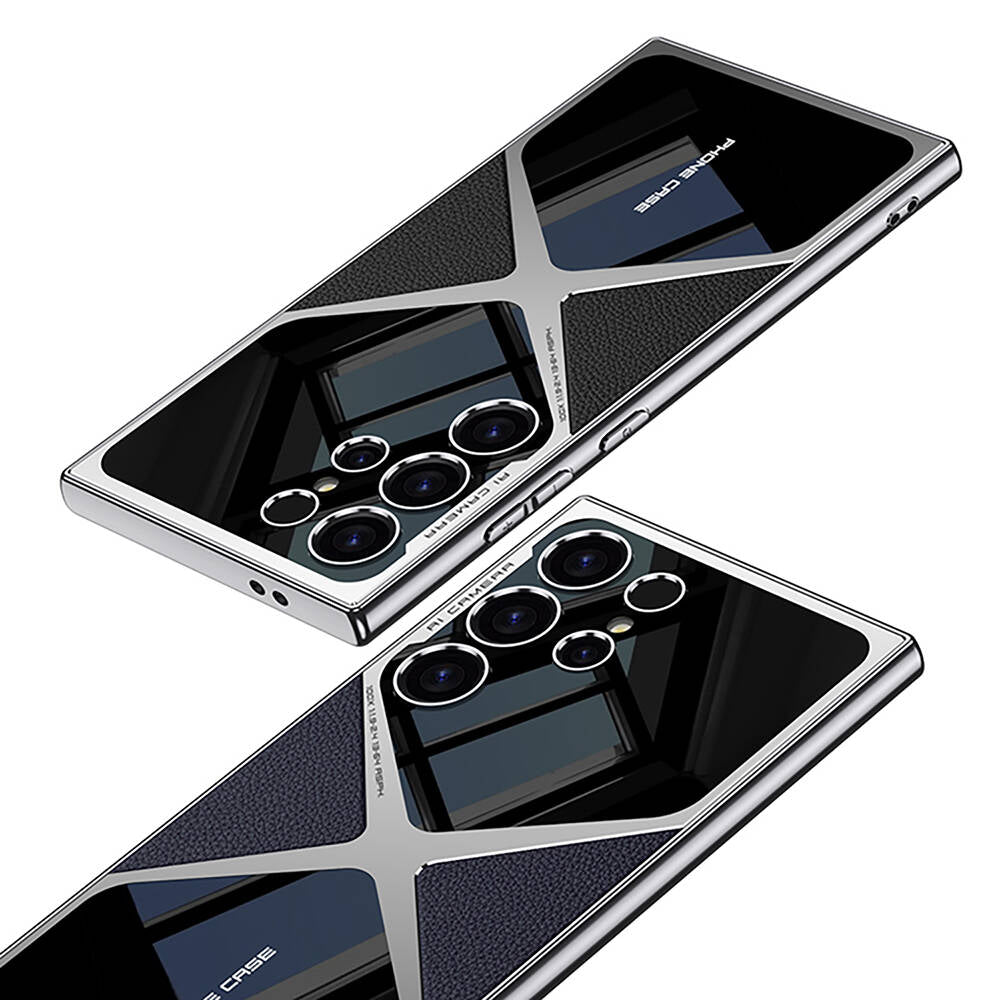 Galaxy S23 Ultra Kılıf Ultra İnce Kamera Korumalı PC + Deri Arka Yüzey Zore X-Pro Kılıf