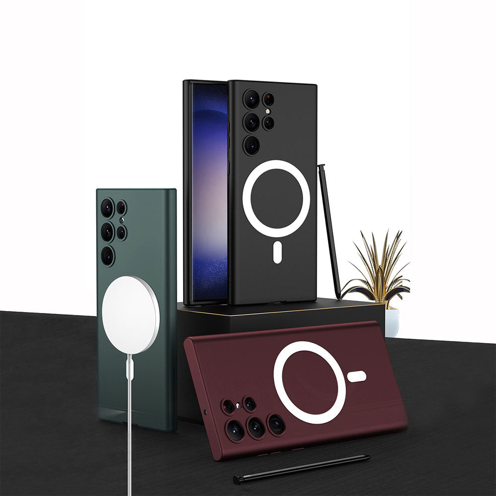 Galaxy S23 Ultra Kılıf Wireless Şarj Özellikli Zore Kıpta M-safe Silikon Kılıf