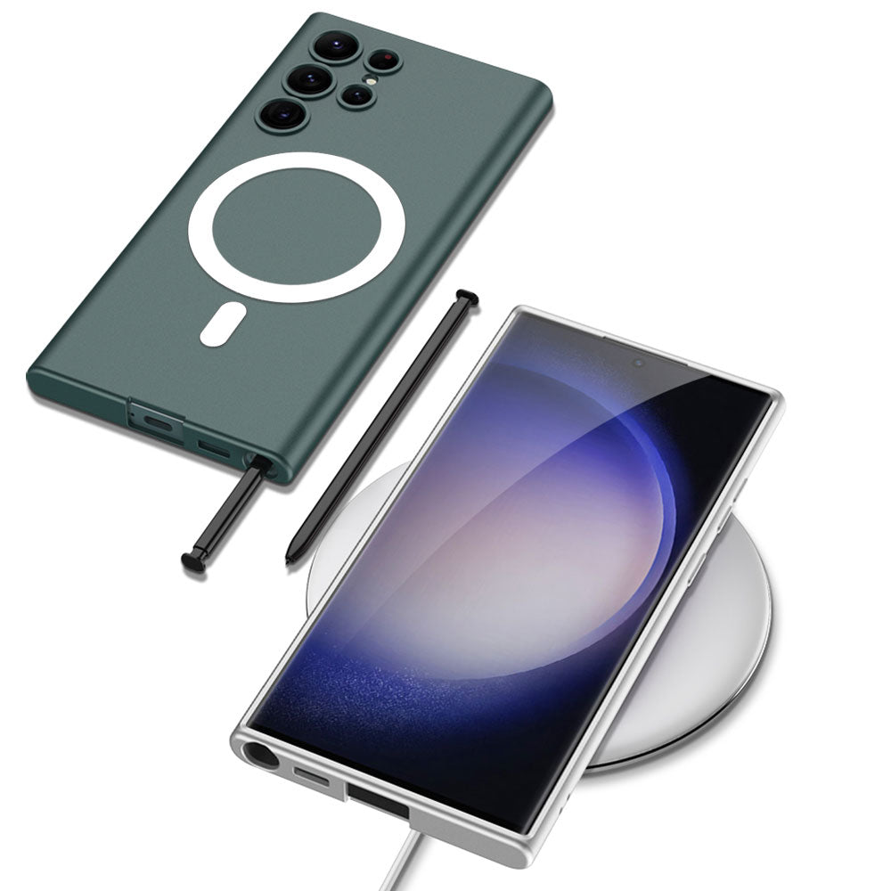 Galaxy S23 Ultra Kılıf Wireless Şarj Özellikli Zore Kıpta M-safe Silikon Kılıf