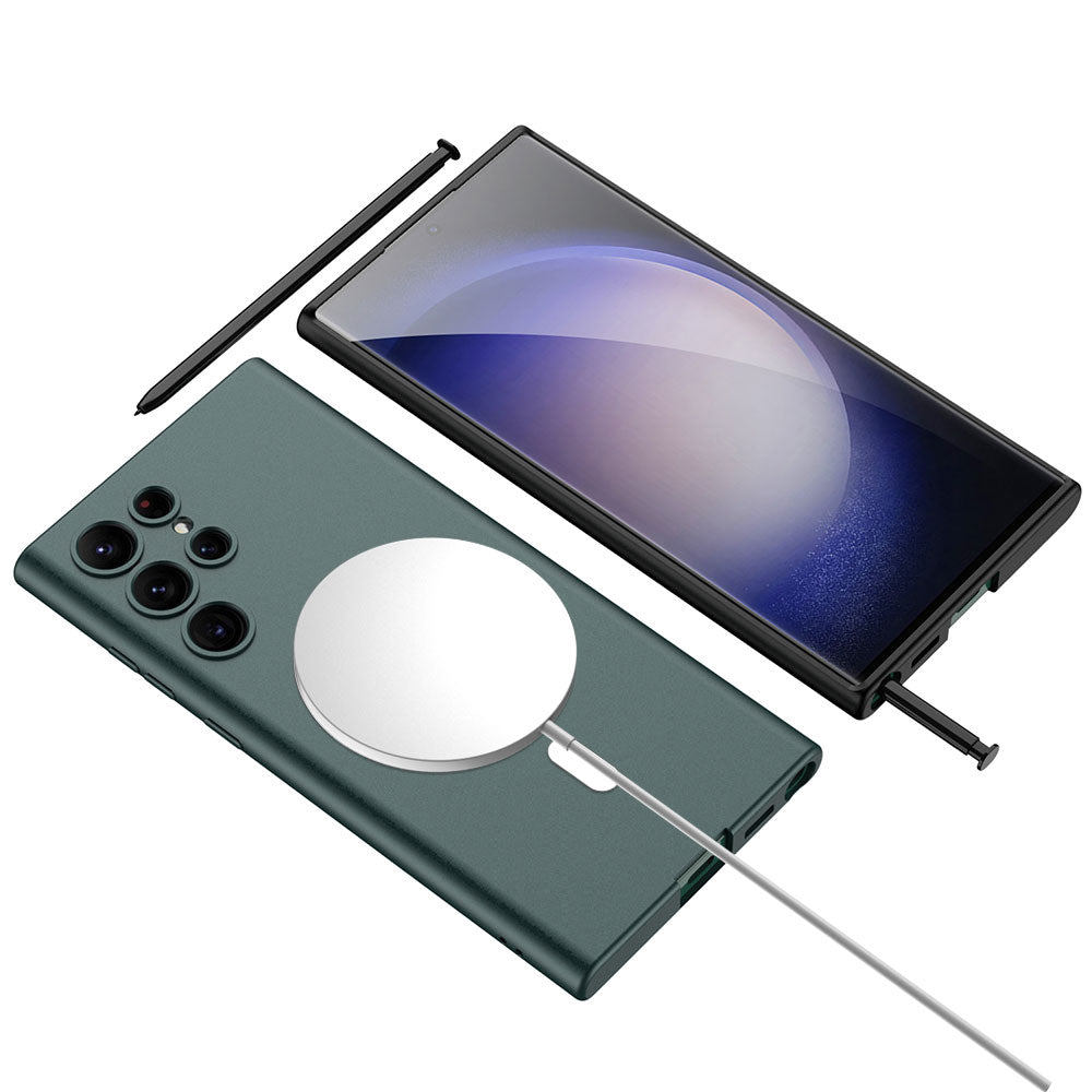 Galaxy S23 Ultra Kılıf Wireless Şarj Özellikli Zore Kıpta M-safe Silikon Kılıf