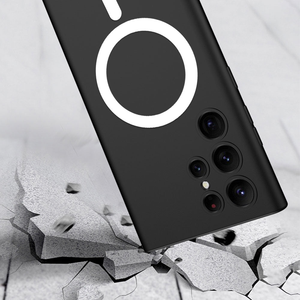 Galaxy S23 Ultra Kılıf Wireless Şarj Özellikli Zore Kıpta M-safe Silikon Kılıf