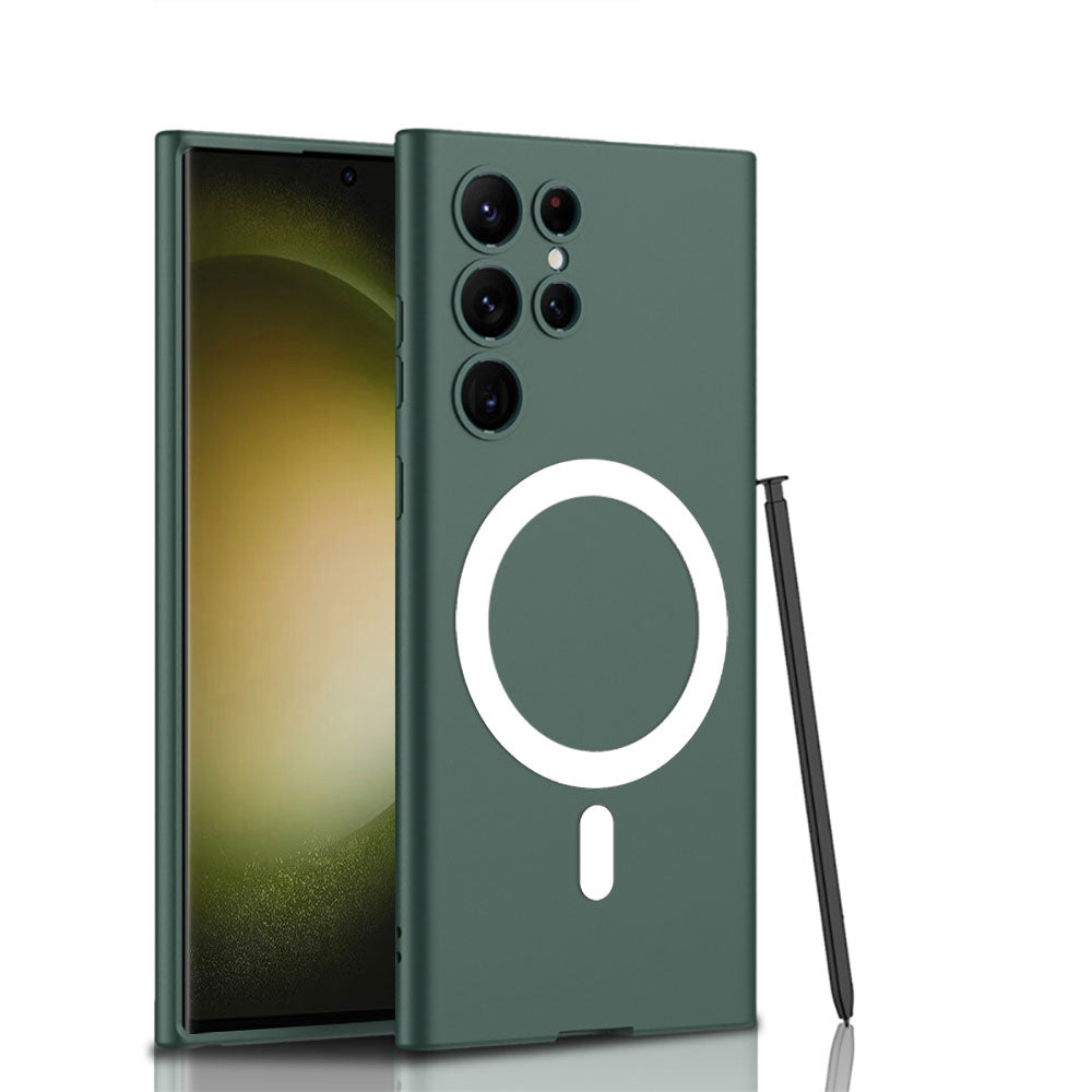 Galaxy S23 Ultra Kılıf Wireless Şarj Özellikli Zore Kıpta M-safe Silikon Kılıf