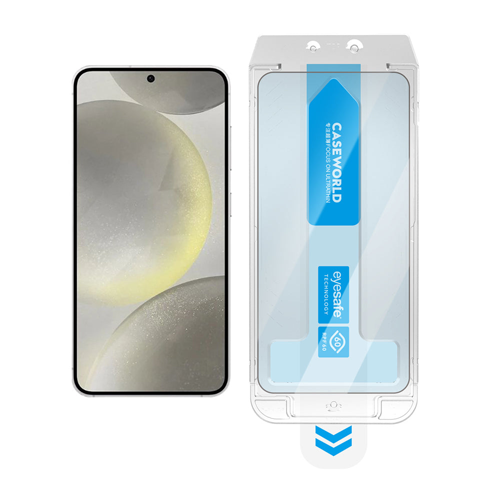 Galaxy S24 CaseWorld Applicator Serisi 2.5D Eyesafe Mavi Işık Teknolojili 0.25mm Temperli Cam Ekran Koruyucu+ Uygulama Aparatı