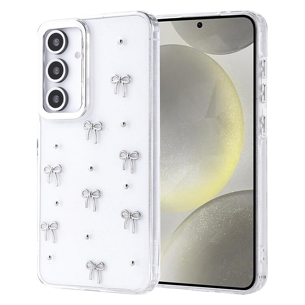 Galaxy S24 FE Kılıf Airbag Tasarımlı Simli Şeffaf Zore Kutup Kılıf