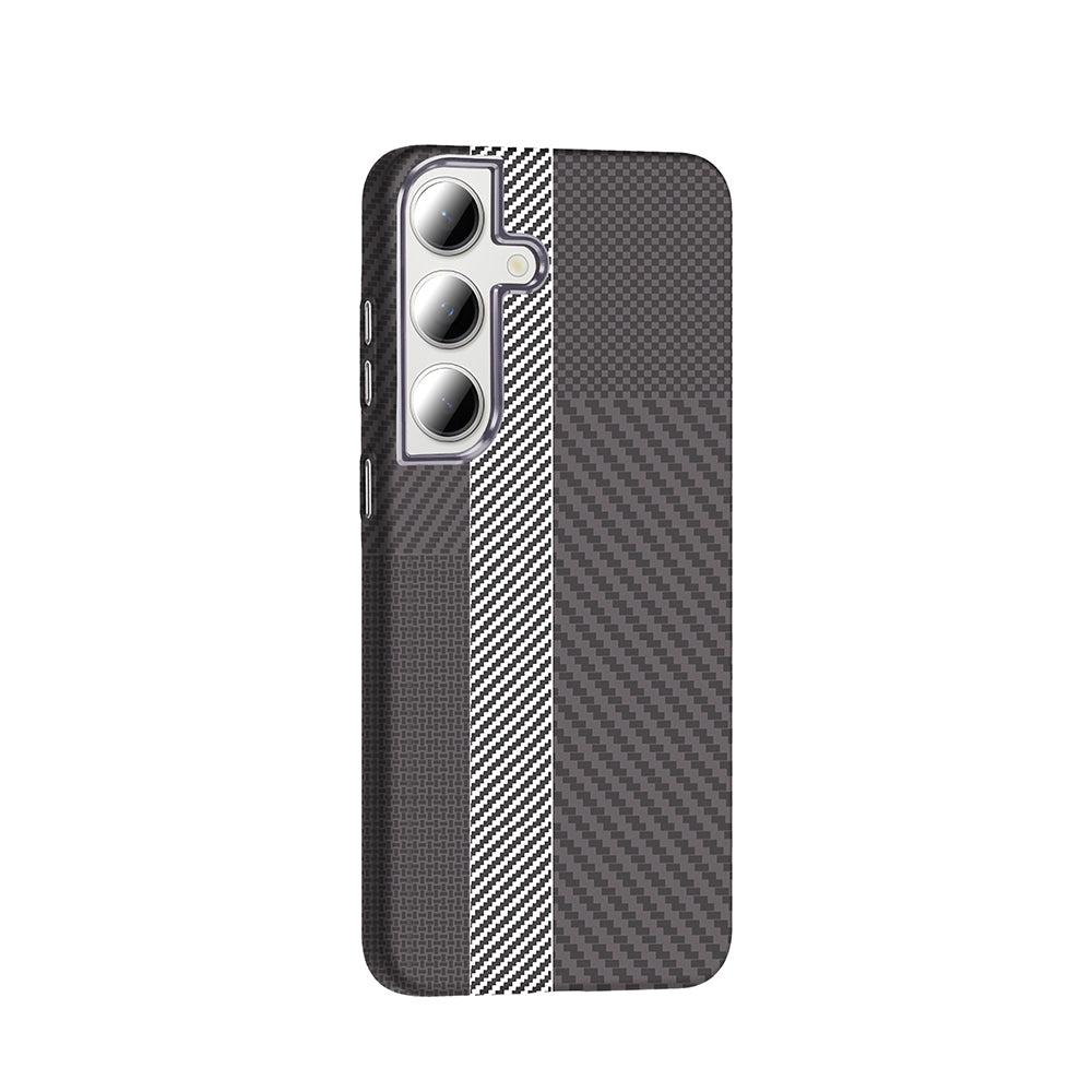 Galaxy S24 FE Kılıf M-safe Şarj Özellikli Karbon Fiber Görünümlü Zore Gros Kılıf