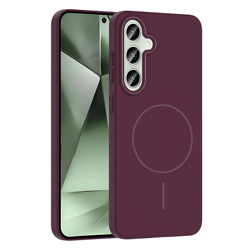 Galaxy S24 FE Kılıf M-safe Şarj Özellikli Zore Ruby Sert Kılıf