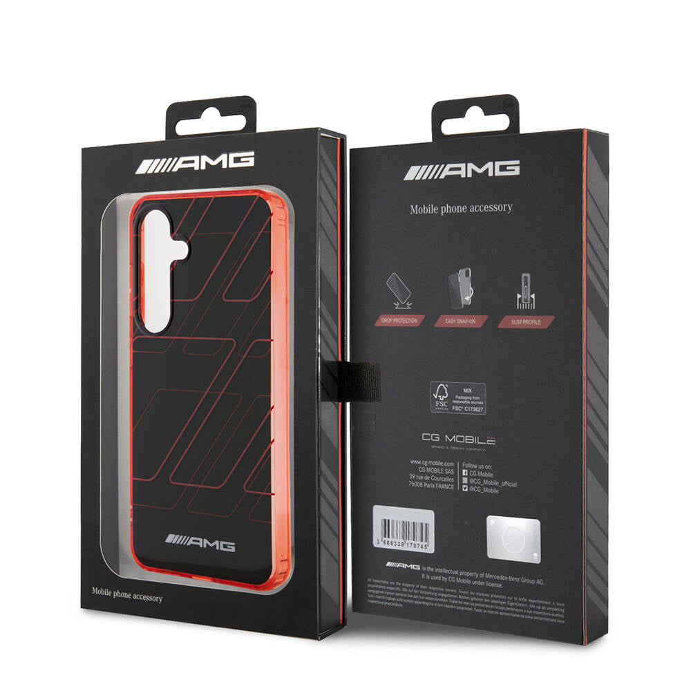 Galaxy S24 Kılıf AMG orijinal Lisanslı Çift Katmanlı Dörtgen Desenli Kılıf