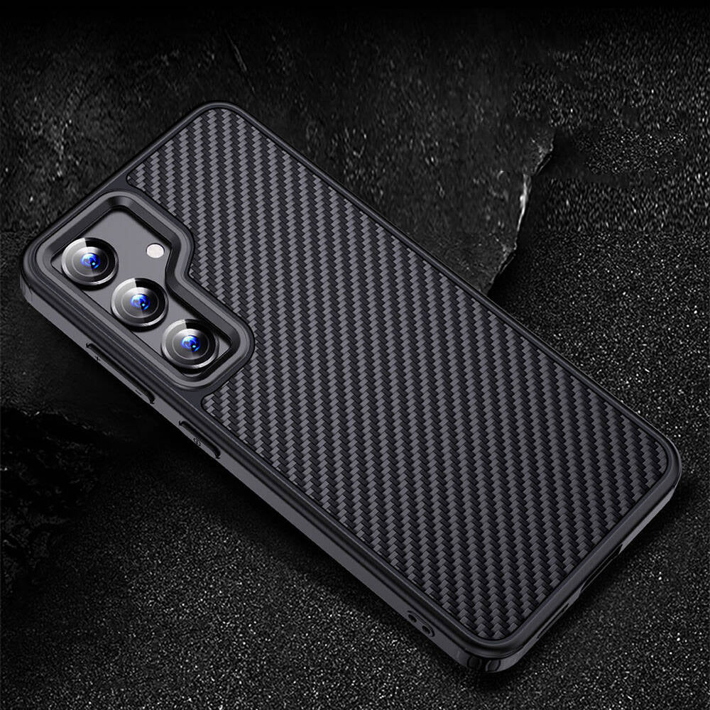 Galaxy S24 Kılıf Aramid Karbon Fiber M-safe Özellikli Wlons Radison Kılıf