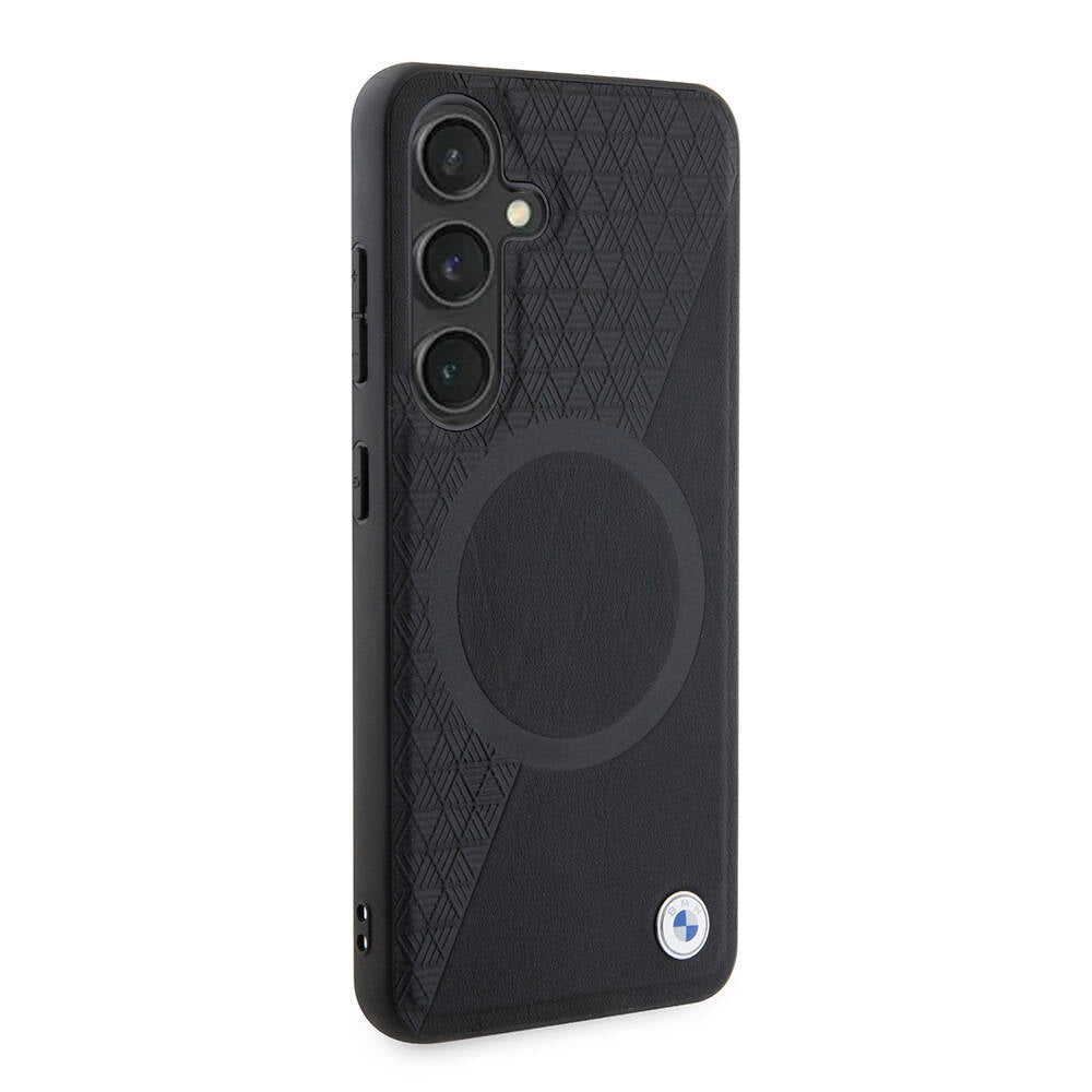 Galaxy S24 Kılıf BMW Orijinal Lisanslı M-safe Şarj Özellikli Yarım Dokulu Circle Leather Kılıf