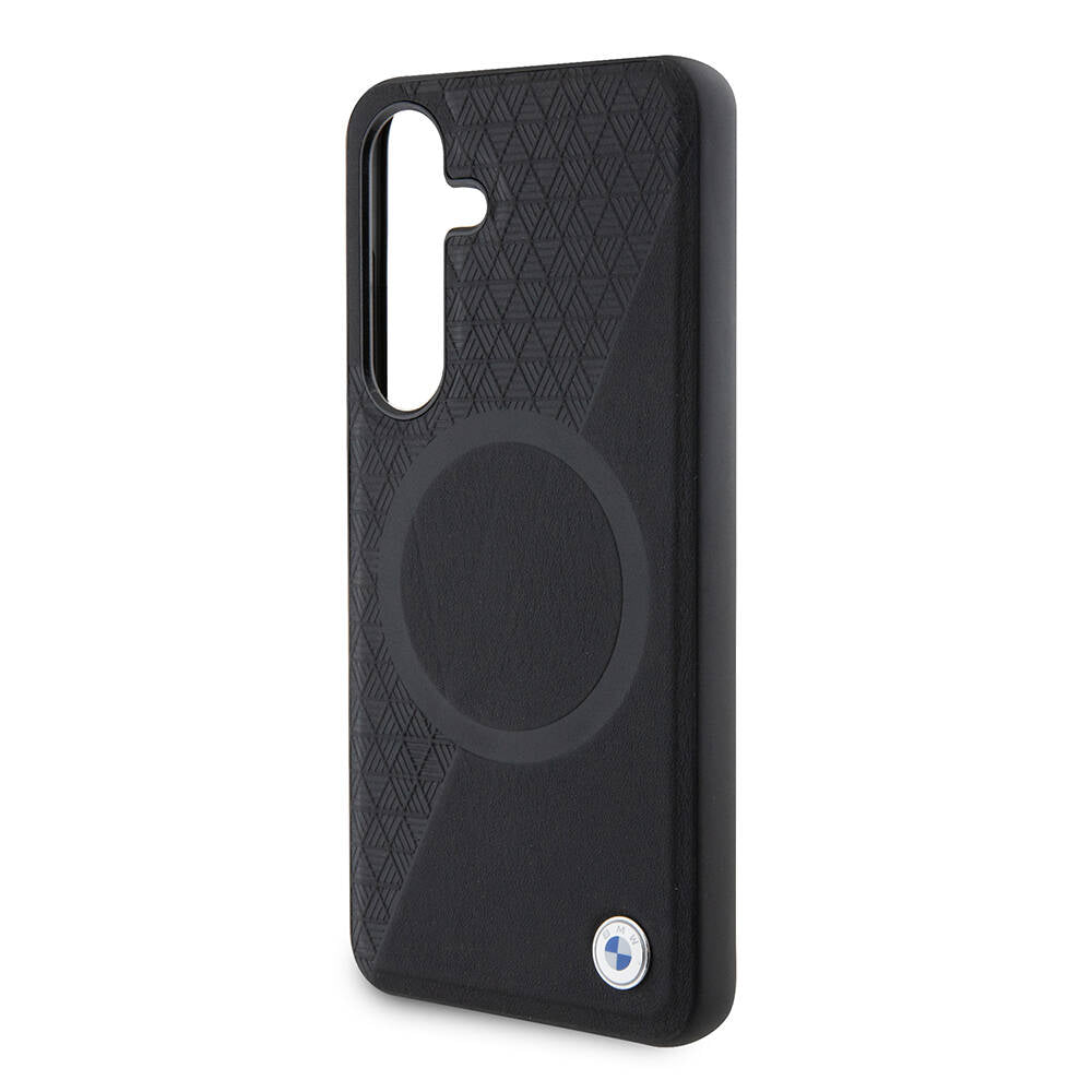 Galaxy S24 Kılıf BMW Orijinal Lisanslı M-safe Şarj Özellikli Yarım Dokulu Circle Leather Kılıf