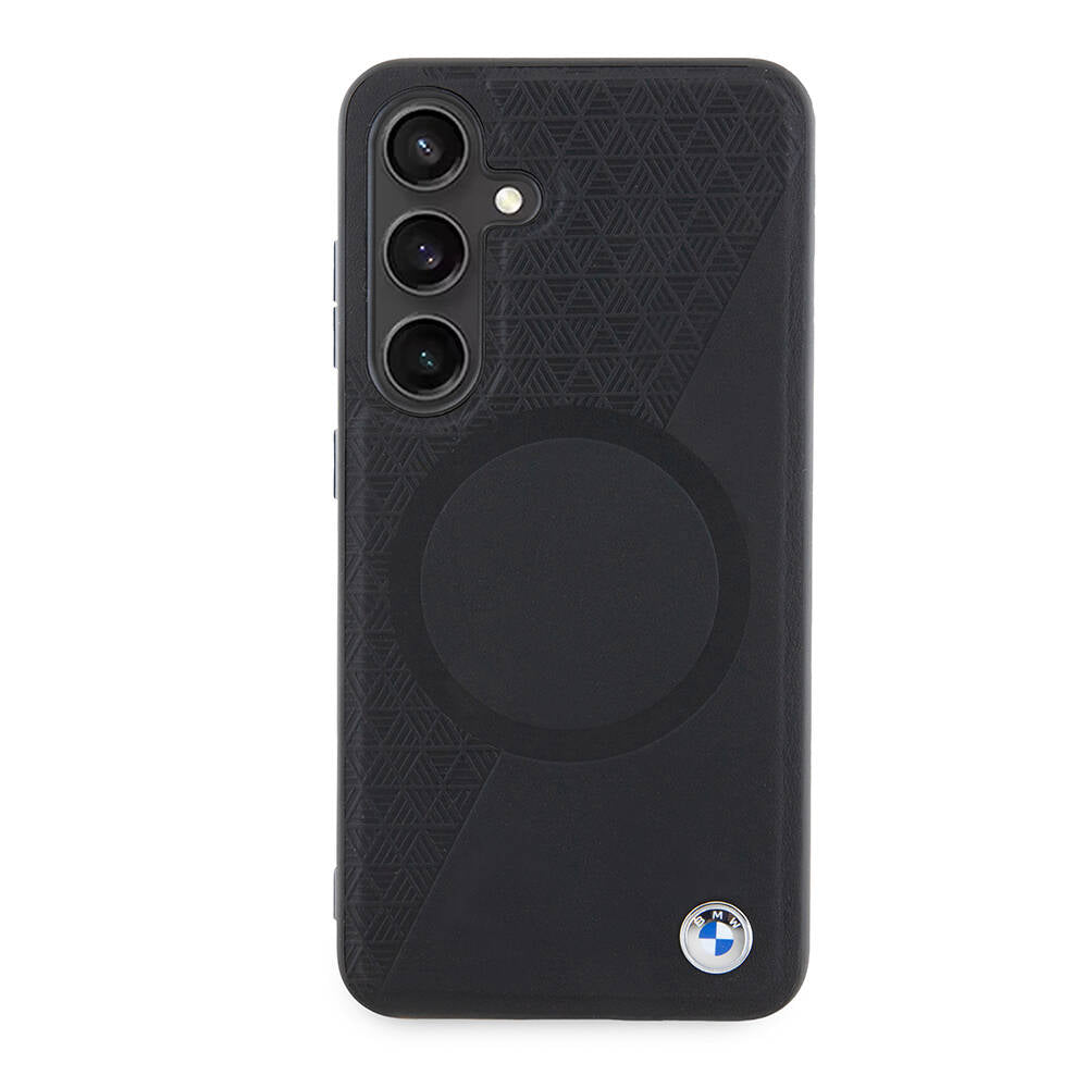 Galaxy S24 Kılıf BMW Orijinal Lisanslı M-safe Şarj Özellikli Yarım Dokulu Circle Leather Kılıf
