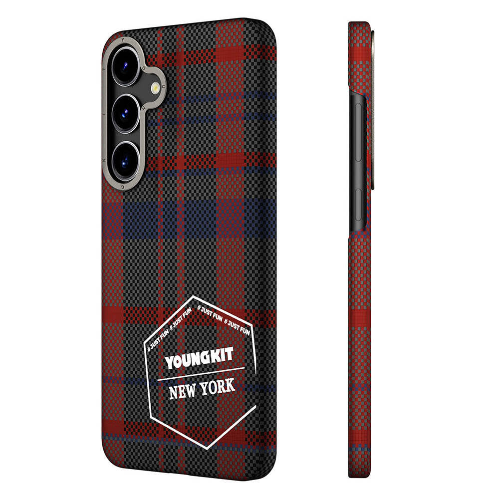 Galaxy S24 Kılıf Ekose Desenli Youngkit Gezhi Serisi Kılıf