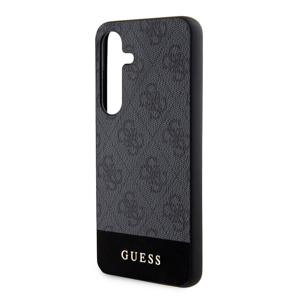 Galaxy S24 Kılıf Guess Orijinal Lisanslı PU Deri Şerit Logo Dizaynlı Kılıf