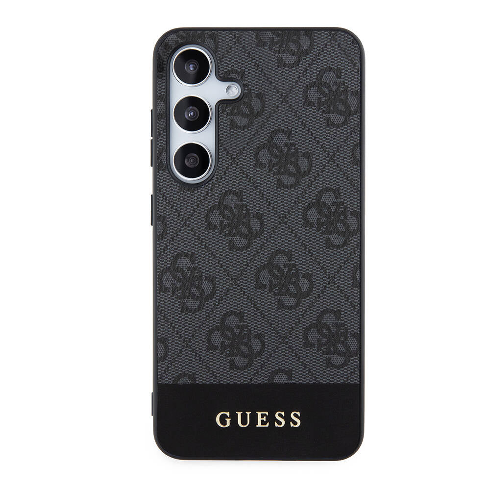 Galaxy S24 Kılıf Guess Orijinal Lisanslı PU Deri Şerit Logo Dizaynlı Kılıf
