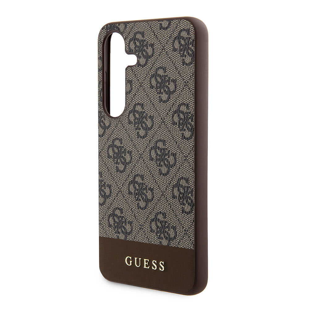 Galaxy S24 Kılıf Guess Orijinal Lisanslı PU Deri Şerit Logo Dizaynlı Kılıf
