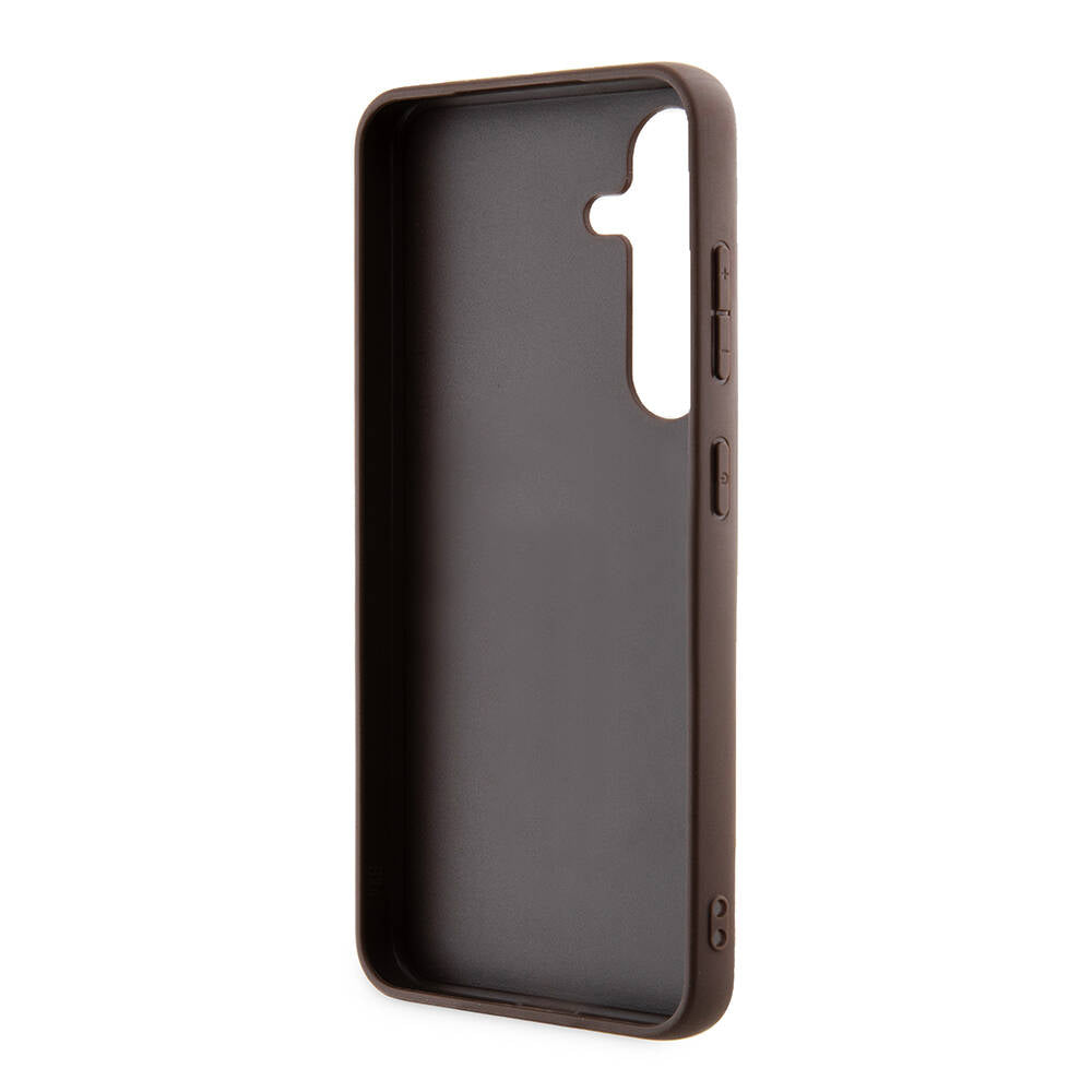 Galaxy S24 Kılıf Guess Orijinal Lisanslı PU Deri Şerit Logo Dizaynlı Kılıf