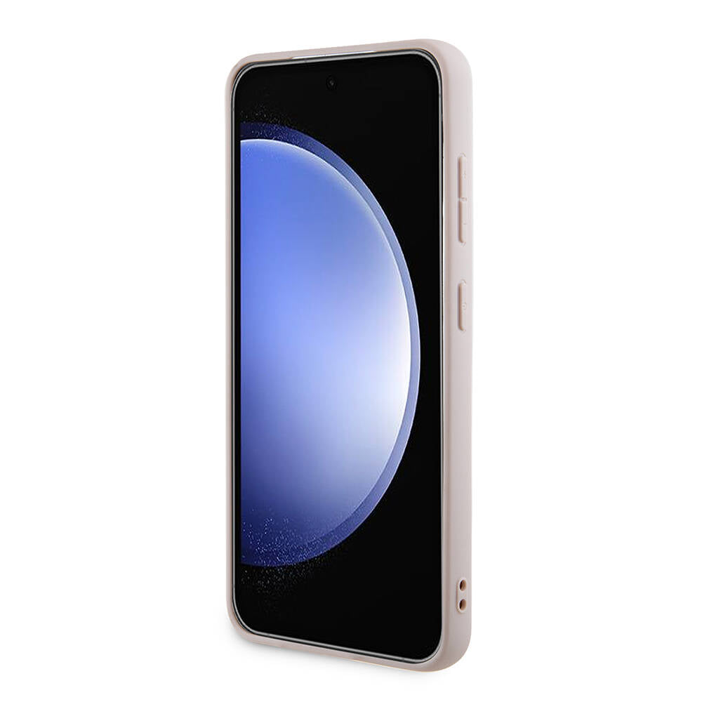 Galaxy S24 Kılıf Guess Orijinal Lisanslı PU Deri Yazı ve 4G Metal Logolu Desenli Kılıf