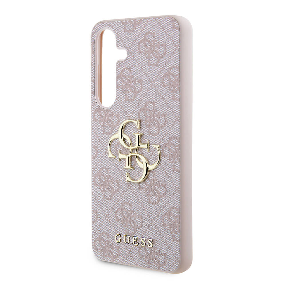 Galaxy S24 Kılıf Guess Orijinal Lisanslı PU Deri Yazı ve 4G Metal Logolu Desenli Kılıf