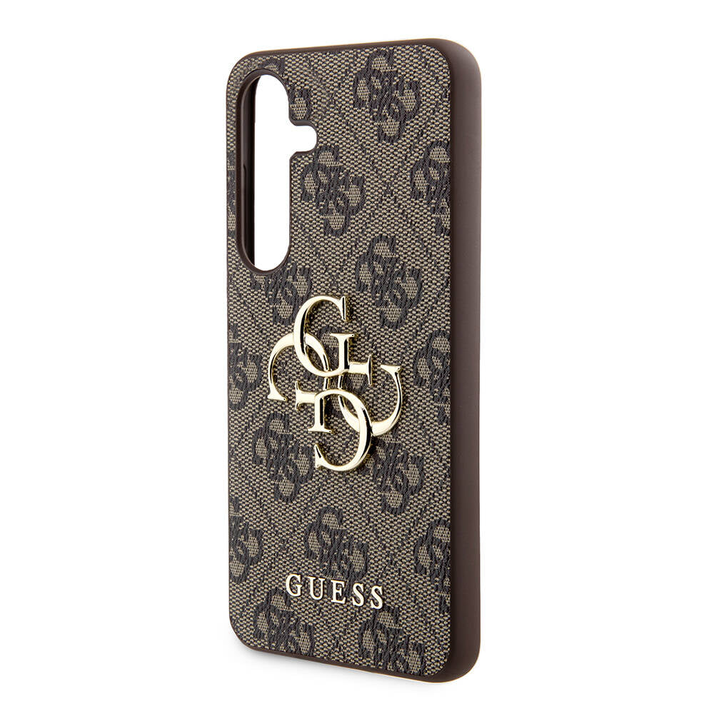 Galaxy S24 Kılıf Guess Orijinal Lisanslı PU Deri Yazı ve 4G Metal Logolu Desenli Kılıf