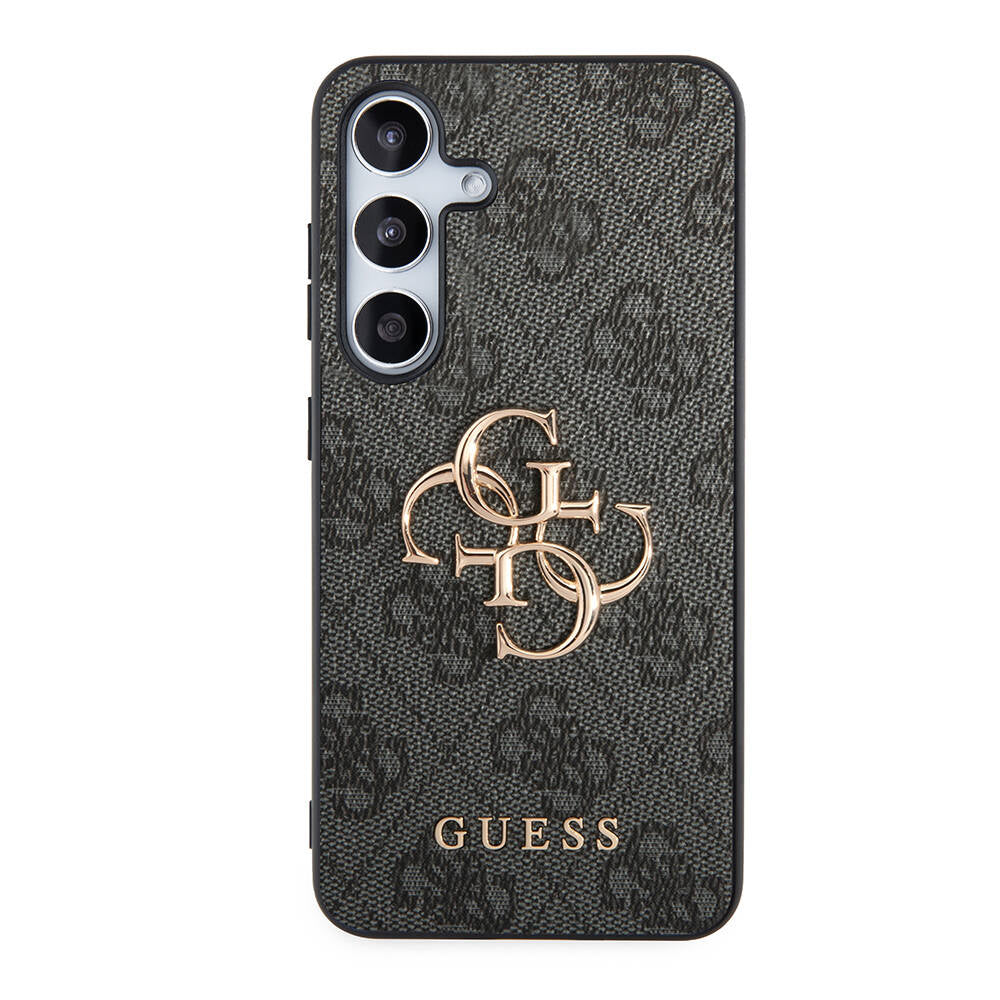 Galaxy S24 Kılıf Guess Orijinal Lisanslı PU Deri Yazı ve 4G Metal Logolu Desenli Kılıf