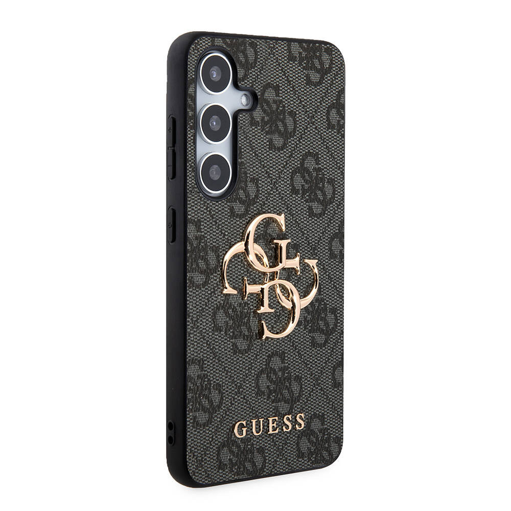 Galaxy S24 Kılıf Guess Orijinal Lisanslı PU Deri Yazı ve 4G Metal Logolu Desenli Kılıf