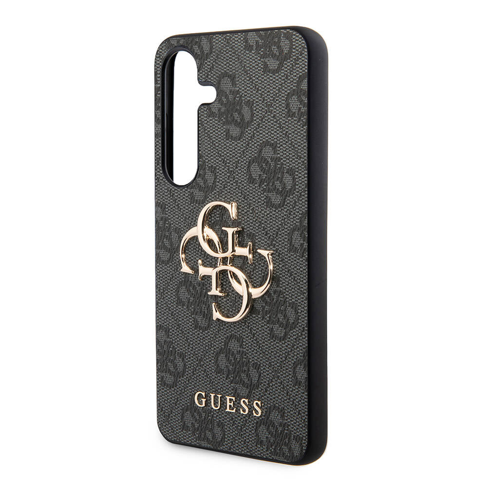 Galaxy S24 Kılıf Guess Orijinal Lisanslı PU Deri Yazı ve 4G Metal Logolu Desenli Kılıf