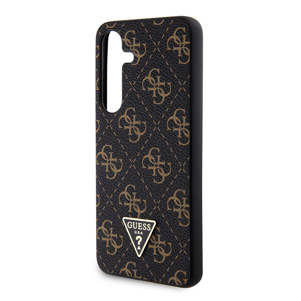 Galaxy S24 Kılıf Guess Orijinal Lisanslı PU Üçgen Logo 4G Desenli Kılıf