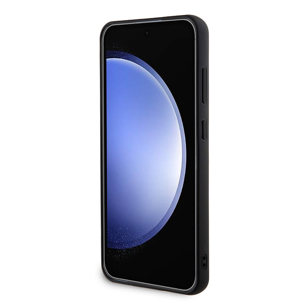 Galaxy S24 Kılıf Guess Orijinal Lisanslı Taşlı Arka Yüzey Üçgen Logolu Kılıf