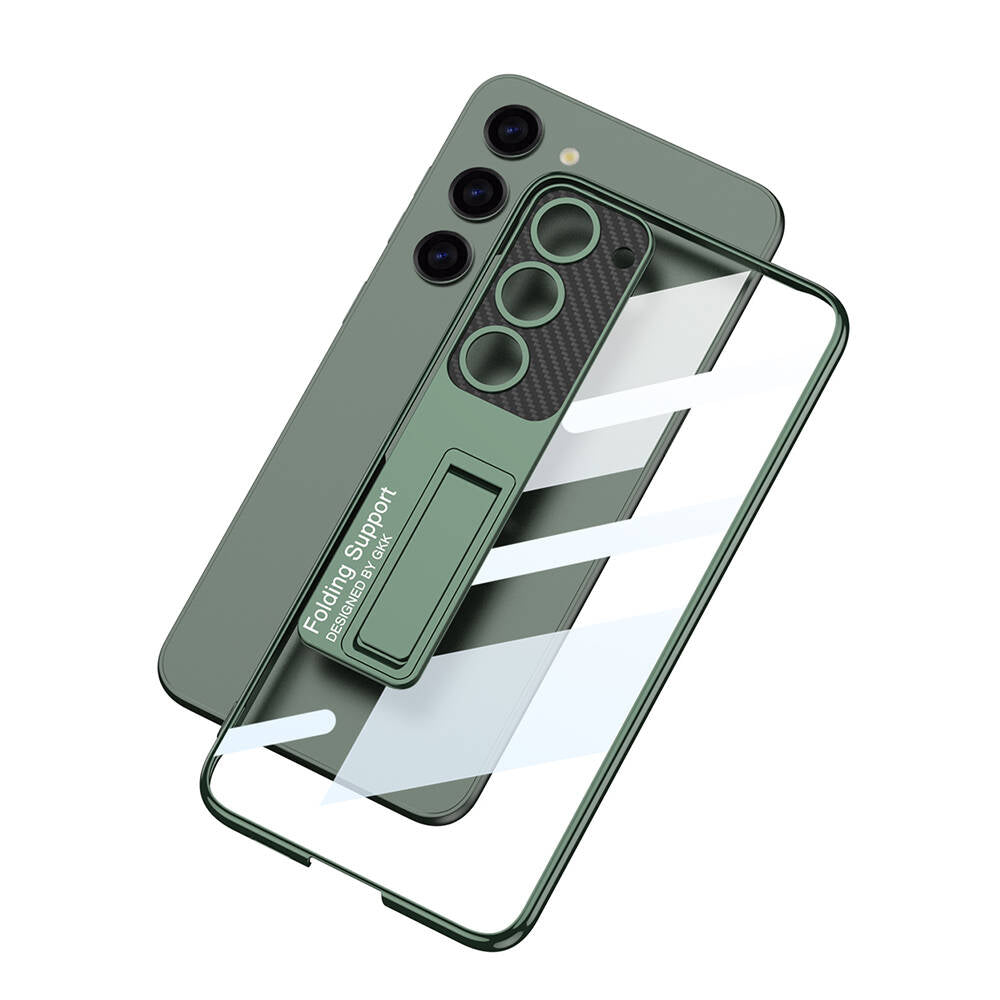 Galaxy S24 Kılıf Kamera Korumalı Şeffaf Tasarımlı Zore Lego Standlı Kılıf