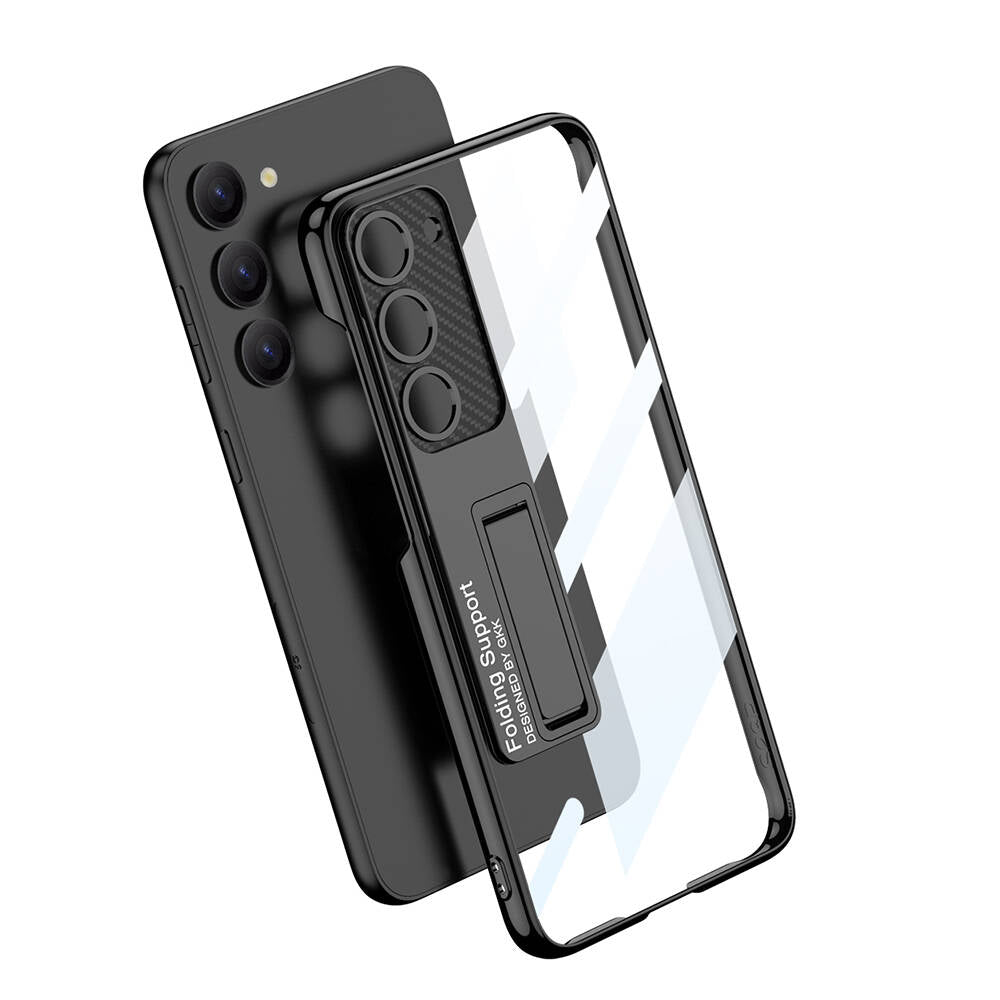 Galaxy S24 Kılıf Kamera Korumalı Şeffaf Tasarımlı Zore Lego Standlı Kılıf