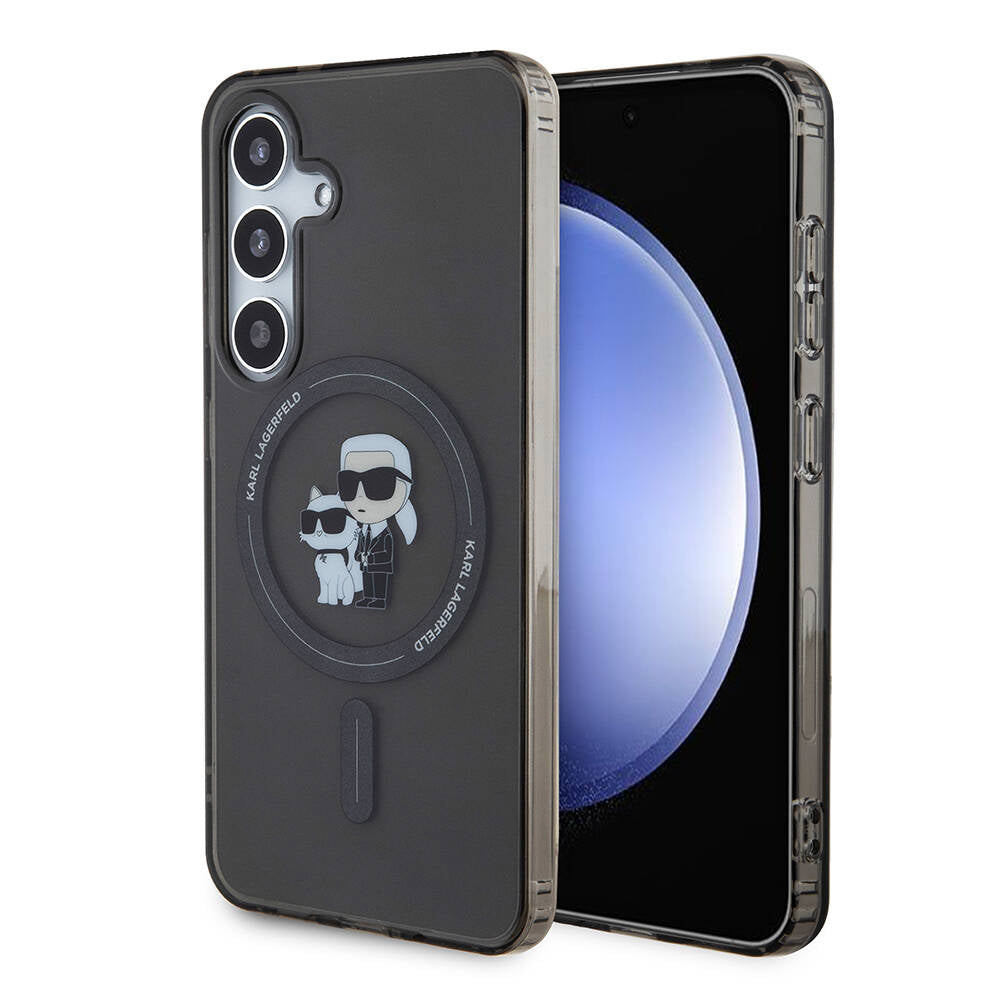 Galaxy S24 Kılıf Karl Lagerfeld Orijinal Lisanslı M-safe Şarj Özellikli Karl & Choupette IML Baskılı Kılıf
