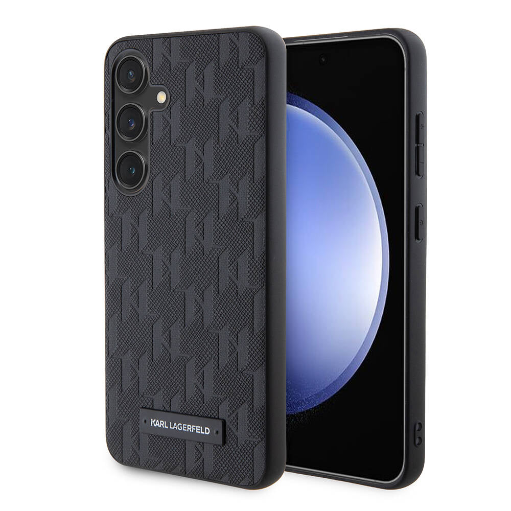 Galaxy S24 Kılıf Karl Lagerfeld Orijinal Lisanslı Saffiano Monogram Metal Logo Kılıf