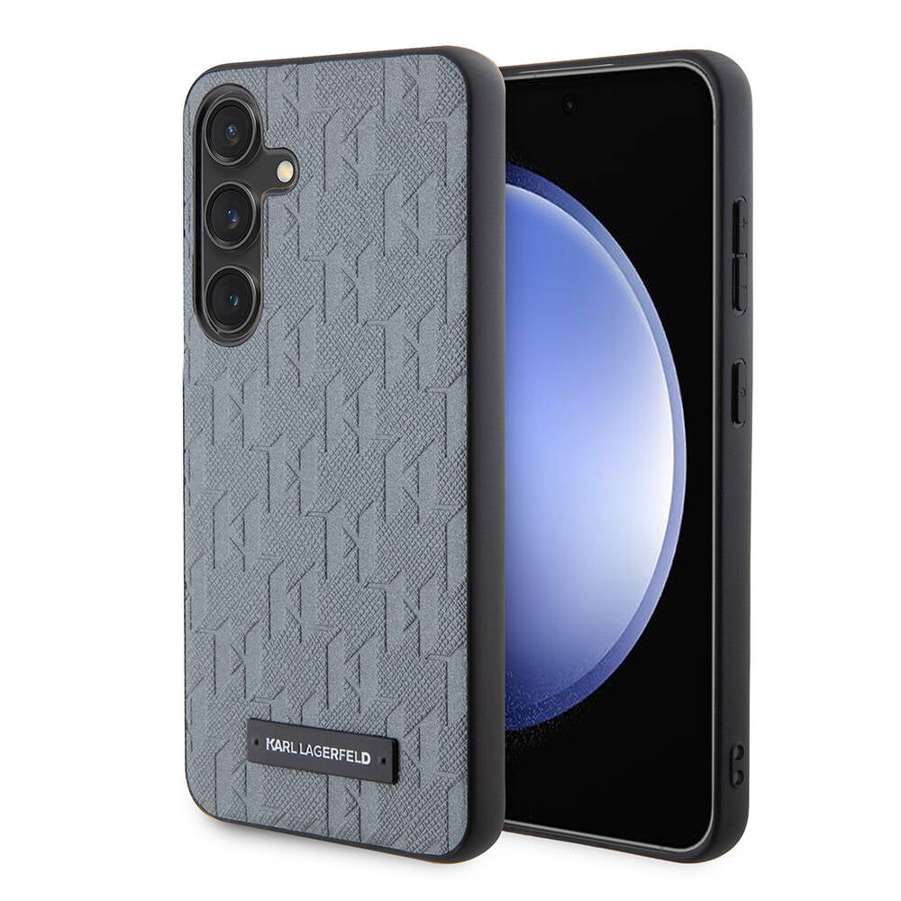 Galaxy S24 Kılıf Karl Lagerfeld Orijinal Lisanslı Saffiano Monogram Metal Logo Kılıf