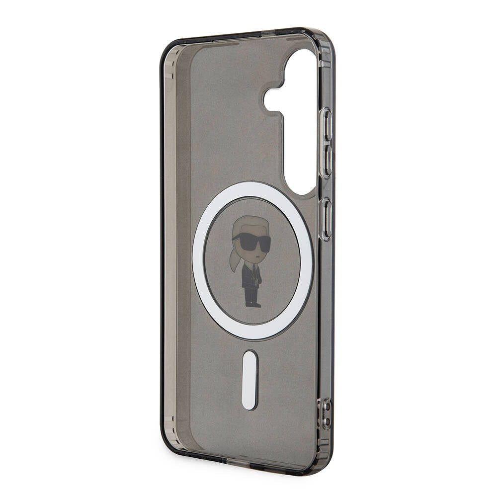 Galaxy S24 Kılıf Karl Lagerfeld orijinal Lisanslı M-safe Şarj Özellikli Karl Head IML Baskılı Kılıf