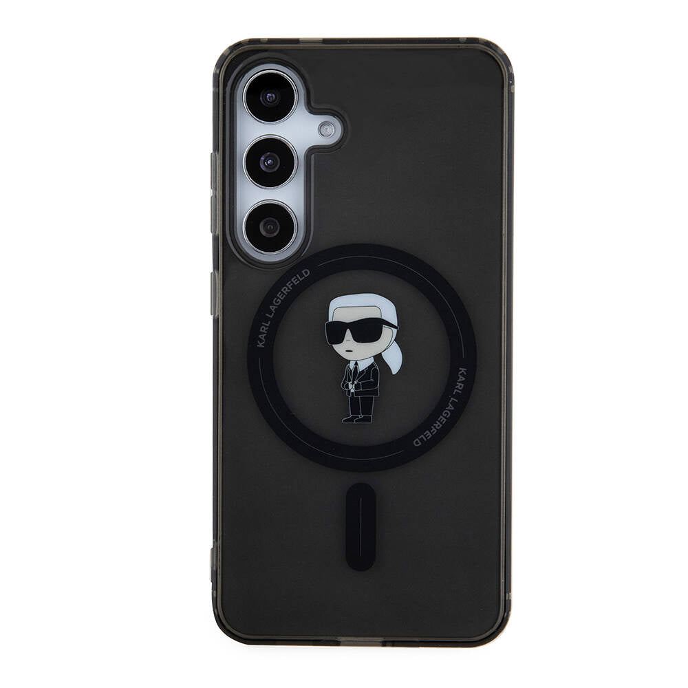 Galaxy S24 Kılıf Karl Lagerfeld orijinal Lisanslı M-safe Şarj Özellikli Karl Head IML Baskılı Kılıf