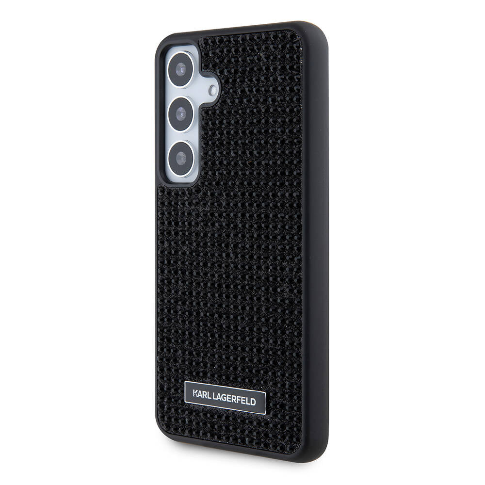 Galaxy S24 Kılıf Karl Lagerfeld Taşlı Metal Logo Orijinal Lisanslı Kılıf