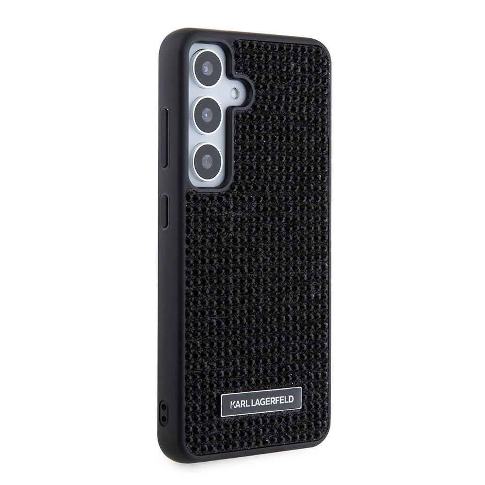 Galaxy S24 Kılıf Karl Lagerfeld Taşlı Metal Logo Orijinal Lisanslı Kılıf