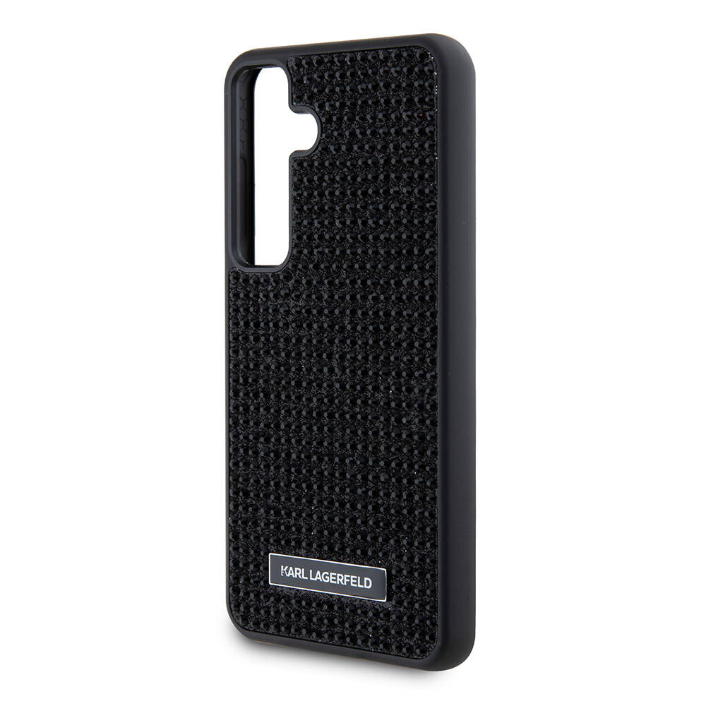 Galaxy S24 Kılıf Karl Lagerfeld Taşlı Metal Logo Orijinal Lisanslı Kılıf