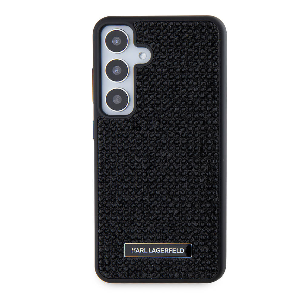 Galaxy S24 Kılıf Karl Lagerfeld Taşlı Metal Logo Orijinal Lisanslı Kılıf