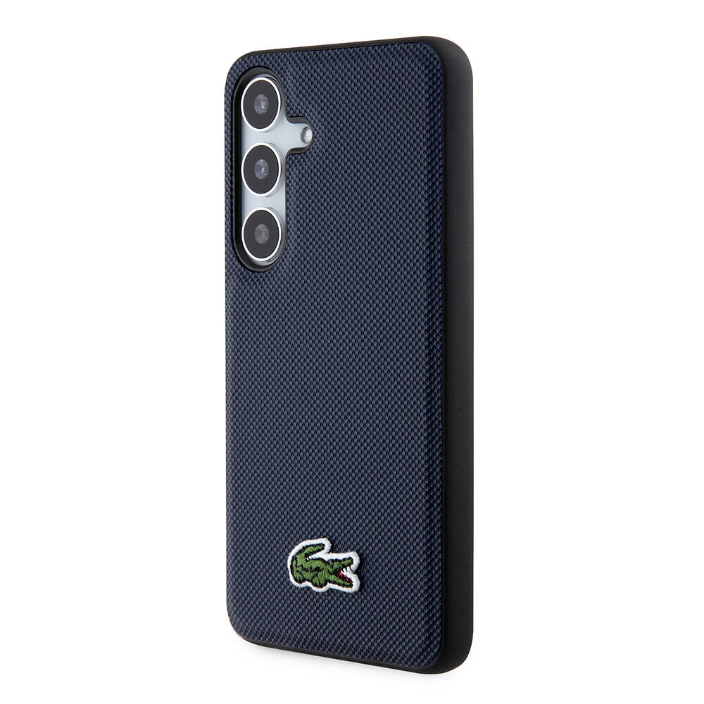 Galaxy S24 Kılıf Lacoste orijinal Lisanslı PU Pike Desenli Arka Yüzey İkonik Timsah Dokuma Logolu Kılıf