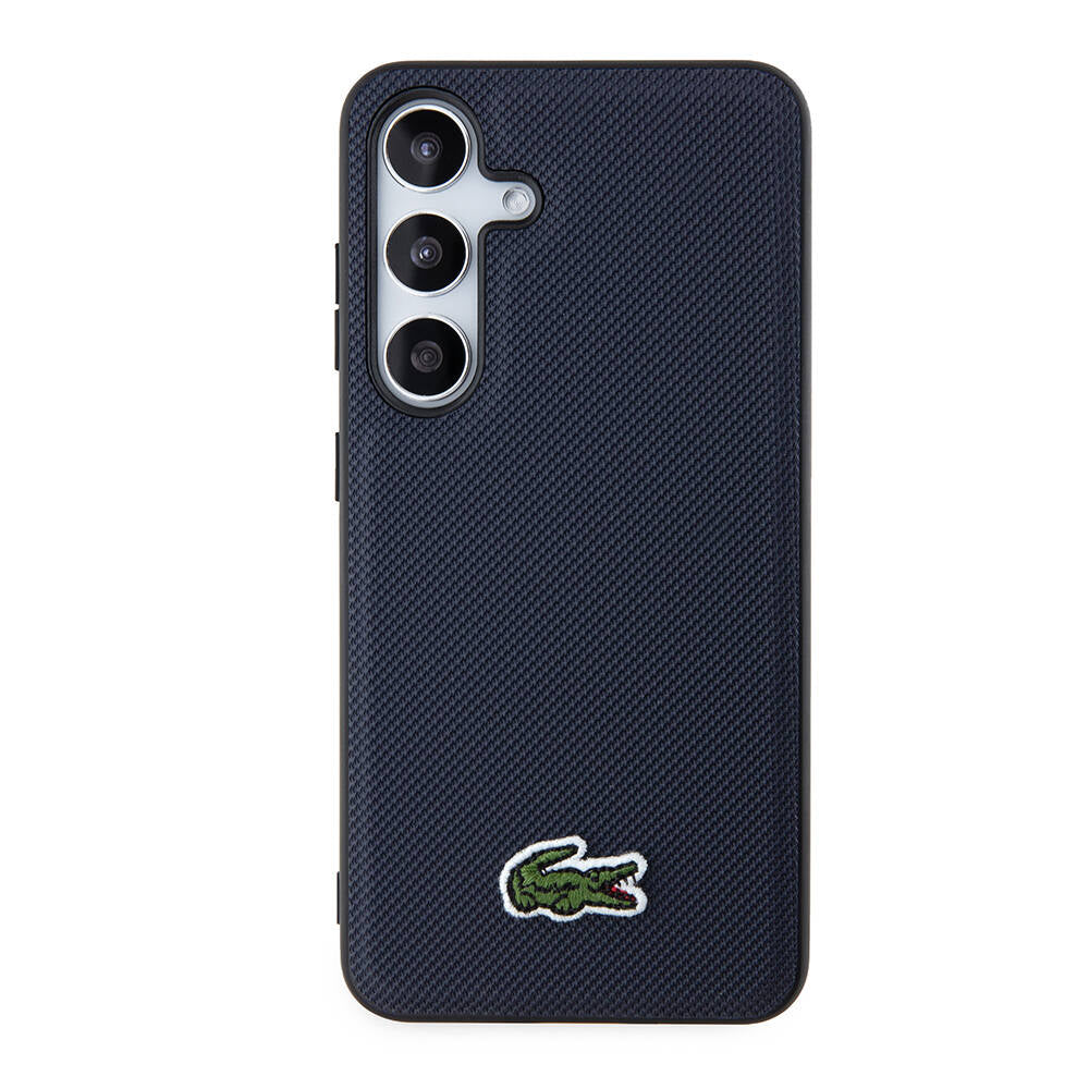 Galaxy S24 Kılıf Lacoste orijinal Lisanslı PU Pike Desenli Arka Yüzey İkonik Timsah Dokuma Logolu Kılıf
