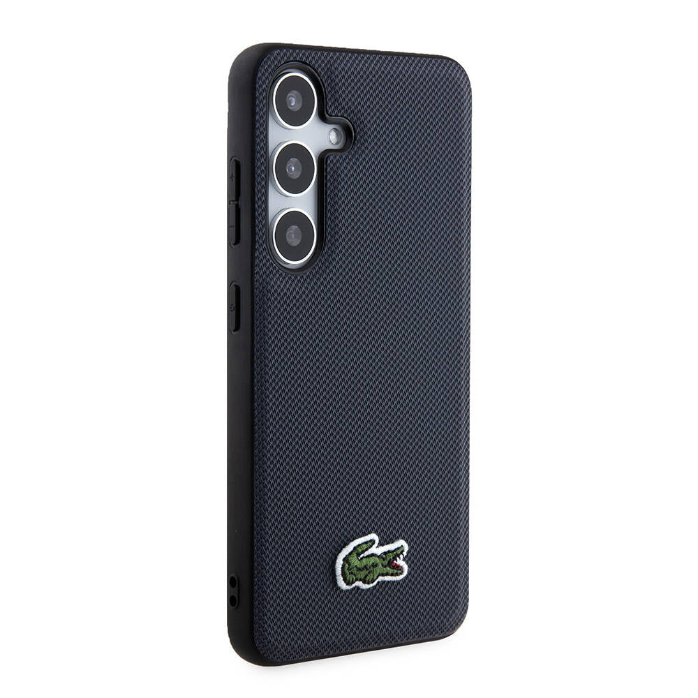 Galaxy S24 Kılıf Lacoste orijinal Lisanslı PU Pike Desenli Arka Yüzey İkonik Timsah Dokuma Logolu Kılıf