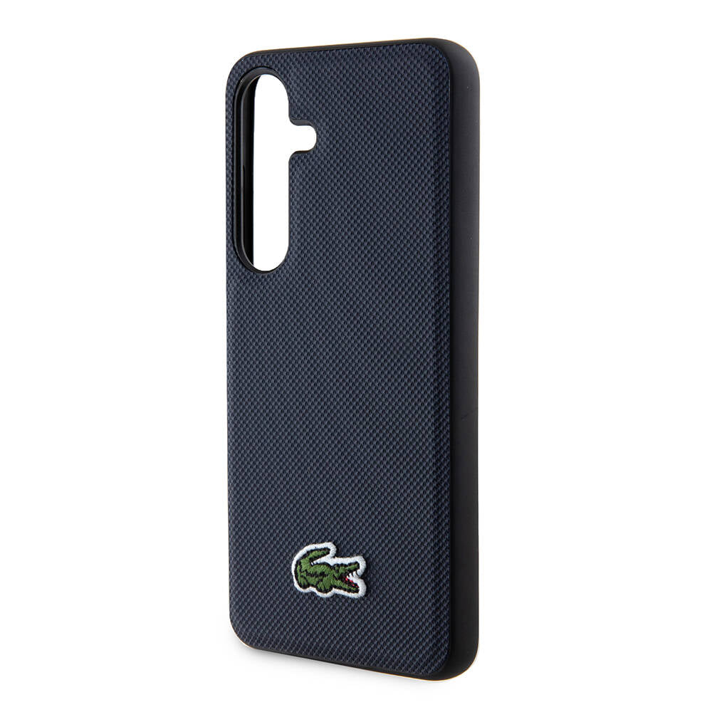 Galaxy S24 Kılıf Lacoste orijinal Lisanslı PU Pike Desenli Arka Yüzey İkonik Timsah Dokuma Logolu Kılıf