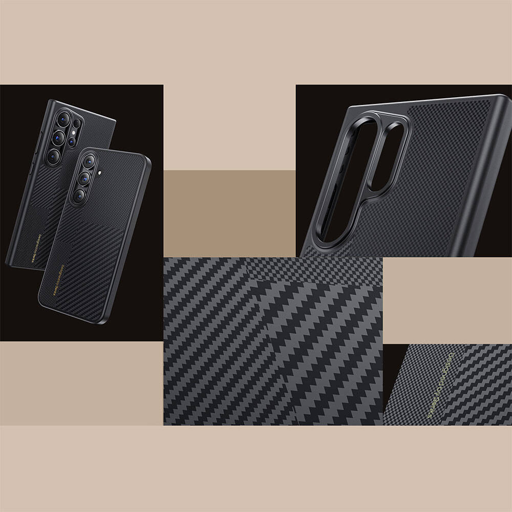 Galaxy S24 Kılıf M-safe Şarj Özellikli Karbon Fiber Benks Montage Hybrid ArmorPro Kevlar Kılıf