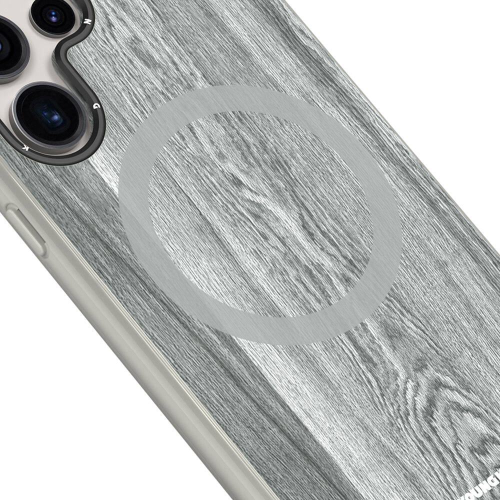 Galaxy S24 Ultra Kılıf M-safe Şarj Özellikli Sararmaya Dayanıklı Youngkit Wood Forest Serisi Kılıf