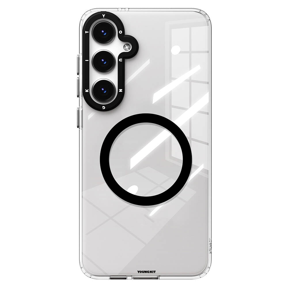 Galaxy S24 Kılıf M-safe Şarj Özellikli Sararmaya Karşı Dayanıklı Youngkit Clear Crystal Serisi Kılıf