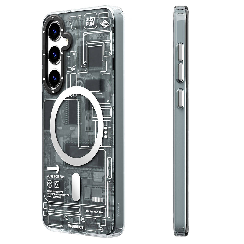 Galaxy S24 Kılıf M-safe Şarj Özellikli YoungKit Technology Serisi Kılıf