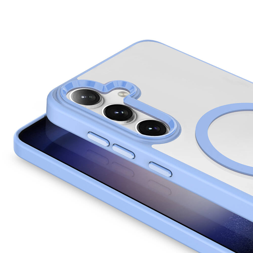 Galaxy S24 Kılıf M-safe Şarj Özellikli Zore Krom M-safe Silikon Kılıf