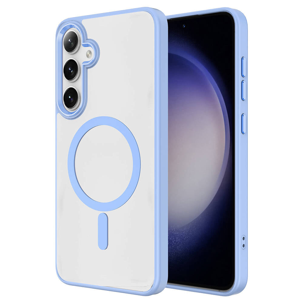 Galaxy S24 Kılıf M-safe Şarj Özellikli Zore Krom M-safe Silikon Kılıf