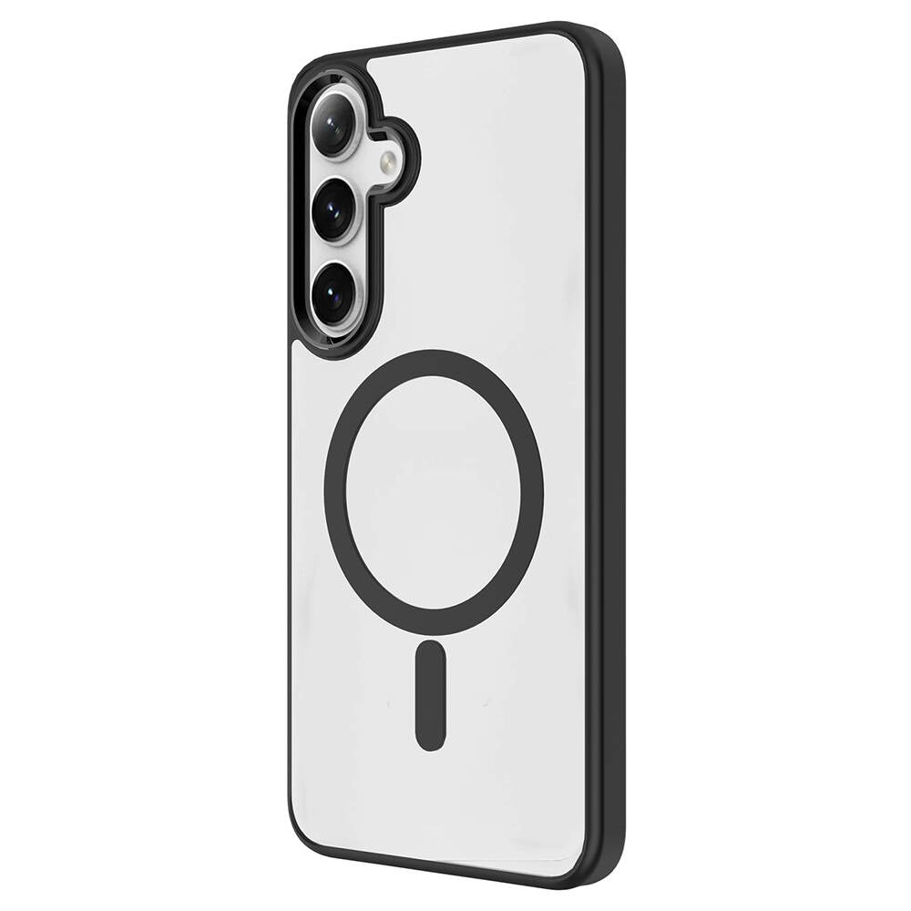 Galaxy S24 Kılıf M-safe Şarj Özellikli Zore Krom M-safe Silikon Kılıf